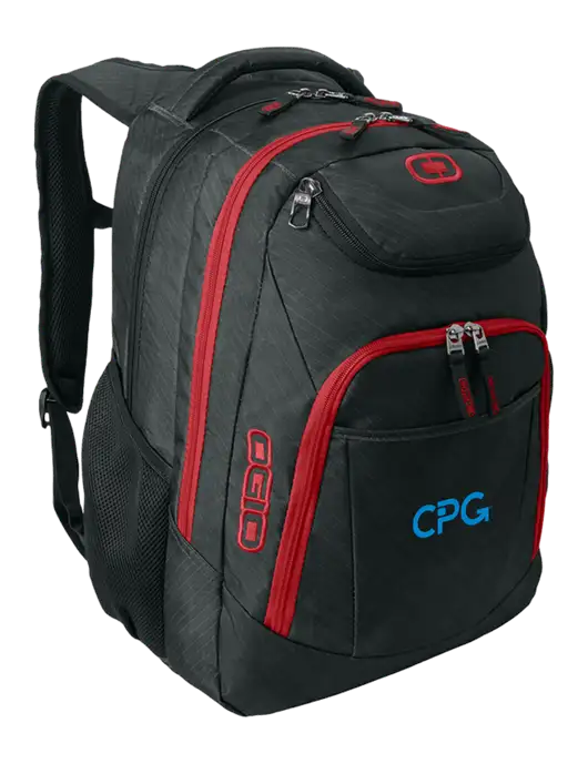 OGIO Dark Grey/Red Excelsior Laptop Backpack w/CPG Logo