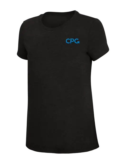 Womens Simply Soft Black 4.5oz Poly/Combed Ring Spun Cotton T-Shirt w/CPG Logo