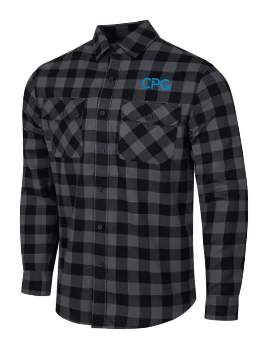 Medium Grey/Black Buffalo Check Plaid Flannel Shirt w/CPG Logo