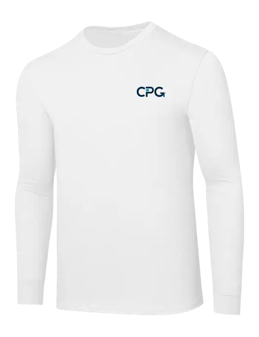 Core Blend White Long Sleeve Tee w/CPG Logo