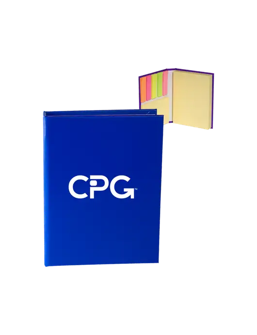 Dark Royal Blue Sticky Book Folio, 3.125 x 4.125 w/CPG Logo