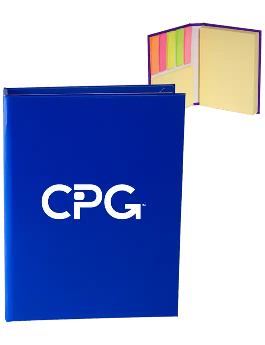 Dark Royal Blue Sticky Book Folio, 3.125 x 4.125 w/CPG Logo