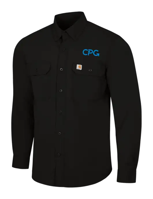 Carhartt Force Black Solid Long Sleeve Shirt w/CPG Logo