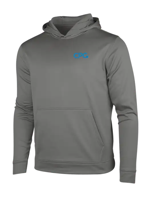 Dark Smoke Grey Sport-Wick Fleece Hooded Pullover w/CPG Logo