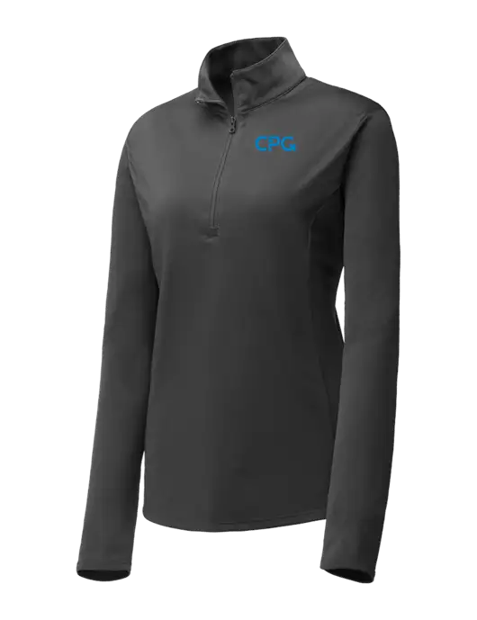 Dark Grey Womens Posicharge Competitor ¼ Zip Pullover w/CPG Logo