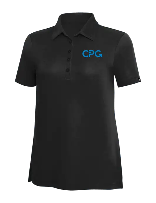 TravisMathew Black Solid Womens Oceanside Polo w/CPG Logo