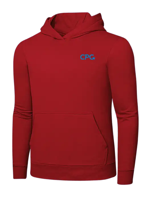 Bright Red 8.5 oz Ring Spun Hooded Sweatshirt w/CPG Logo