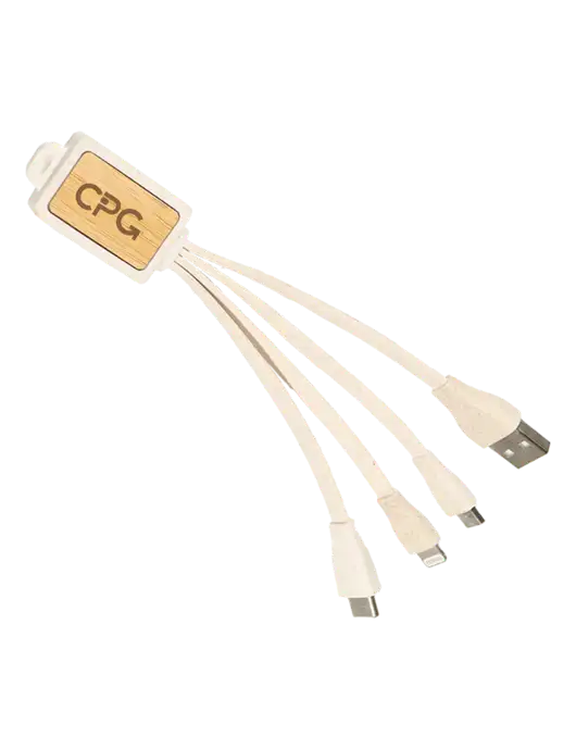 Naturewire Bamboo Charging Cable Micro USB & Type C w/CPG Logo
