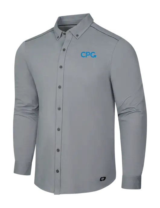 OGIO Medium Grey Heather Modern Code Stretch Button-Up Shirt w/CPG Logo