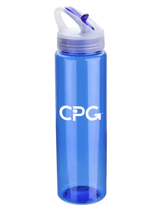 Buddy Blue 32 oz PET Bottle with Flip Lid w/CPG Logo