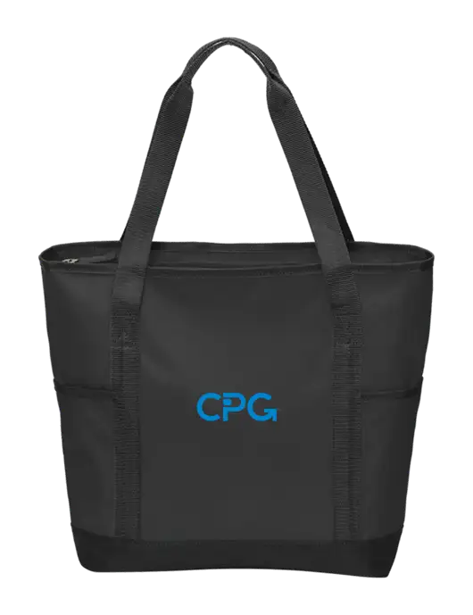 On the Go Black/Black Tote w/CPG Logo