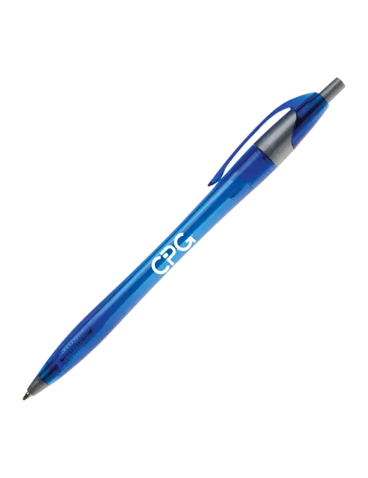 Novella Translucent Blue/Silver Jewel Pen - Blue Ink w/CPG Logo