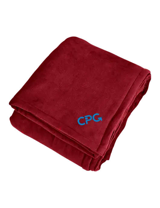 Mountain Lodge Red Rhubarb Blanket w/CPG Logo