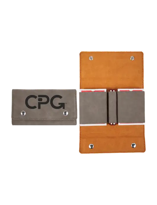 Grey Leatherette Card & Dice Set w/CPG Logo