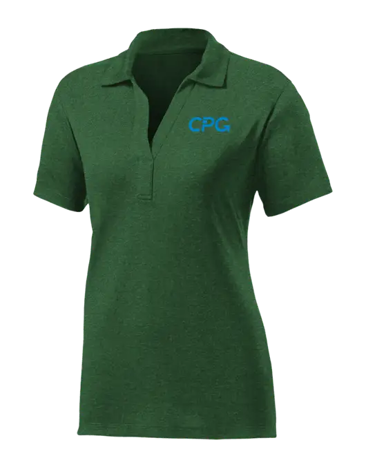 Womens Dark Green Heather Contender Polo w/CPG Logo