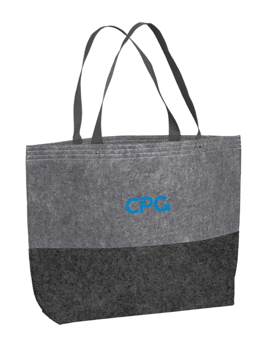 Large Felt Charcoal/Felt Grey Tote w/CPG Logo