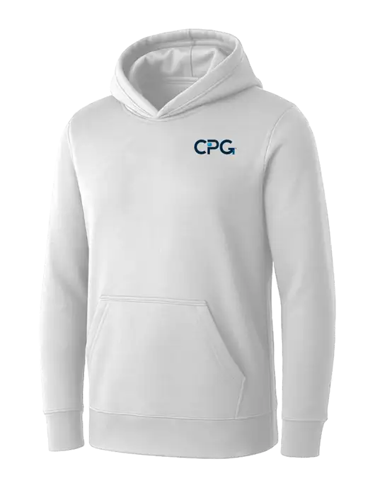 Womens White Core Fleece Pullover Hooded Sweatshirt w/CPG Logo