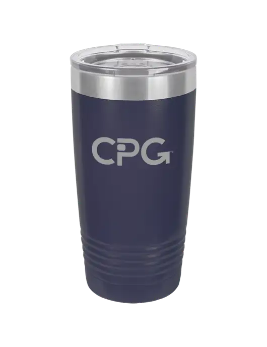 Polar Camel 20 oz Powder Coated Navy Vacuum Insulated Tumbler w/CPG Logo