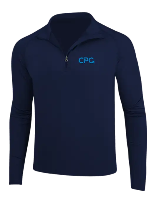 Navy Sport Wick Stretch 1/4 Zip Pullover w/CPG Logo