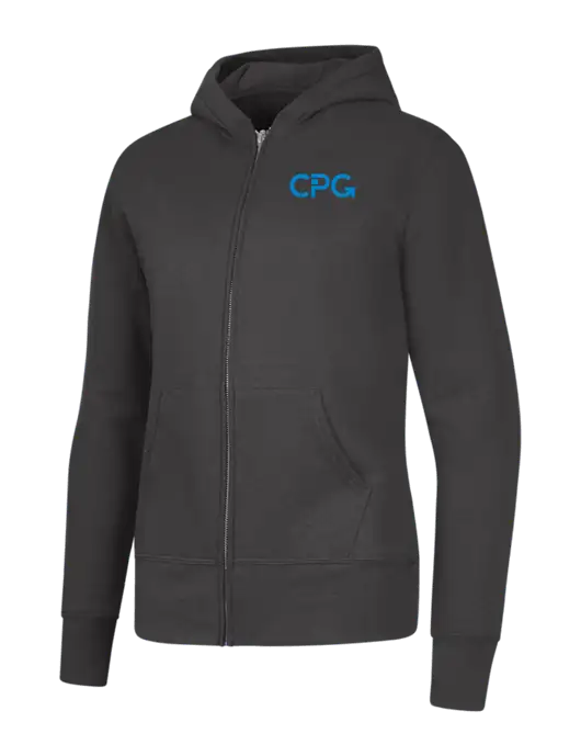 Charcoal Womens Core Fleece Full-Zip Hooded Sweatshirt w/CPG Logo