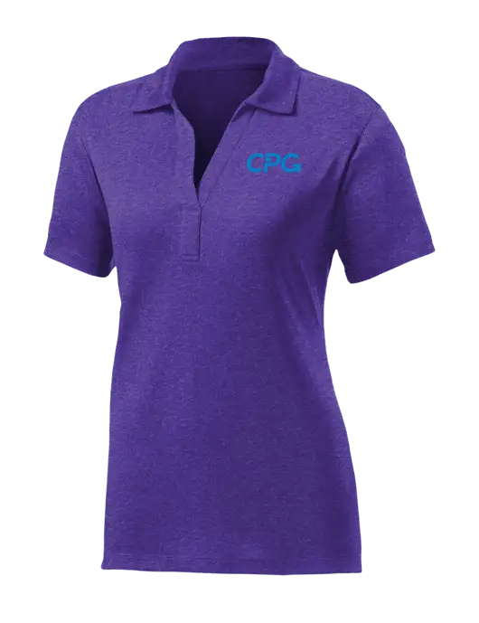 Womens Purple Heather Contender Polo w/CPG Logo