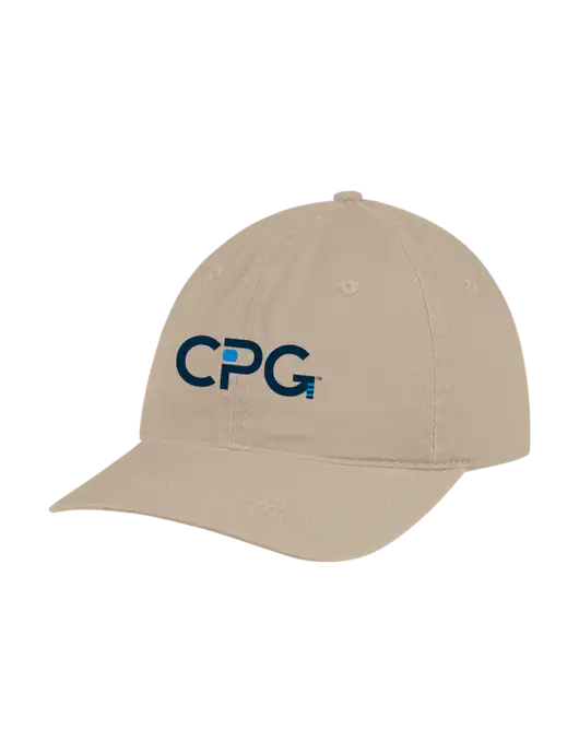 Garment Washed Unstructured Twill Tan Cap w/CPG Logo