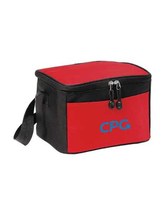 6 Can Red/Black Cube Cooler  w/CPG Logo