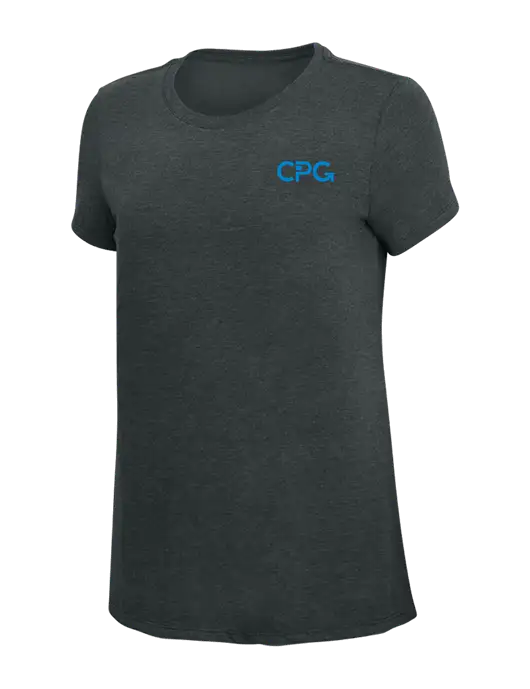 Womens Simply Soft Black Frost 4.5oz Poly/Combed Ring Spun Cotton T-Shirt w/CPG Logo