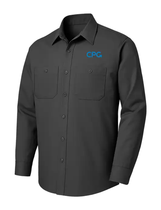 Red Kap Charcoal Long Sleeve Work Shirt w/CPG Logo