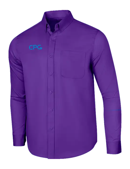 Long Sleeve Purple Superpro React Twill Shirt w/CPG Logo