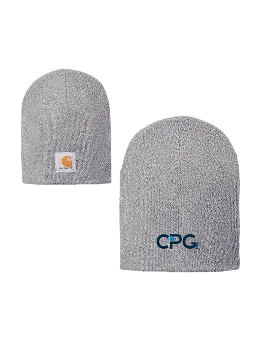 Carhartt Light Grey Heather Acrylic Knit Hat w/CPG Logo