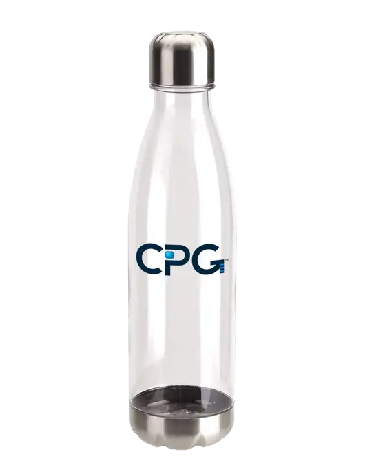Bayside Tritan Clear 25 oz Bottle with Stainless Base and Cap w/CPG Logo