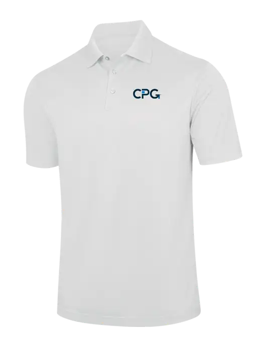 White Performance Fine Jacquard Polo w/CPG Logo