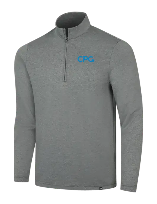 TravisMathew Dark Grey Heather Coveside ¼-Zip w/CPG Logo