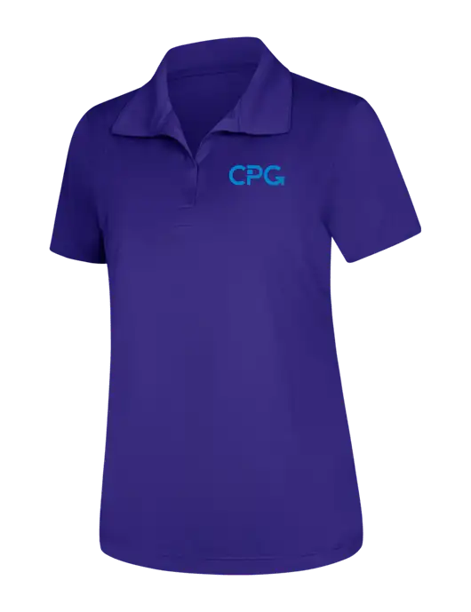 Womens Purple Micropique Sport-Wick Polo w/CPG Logo