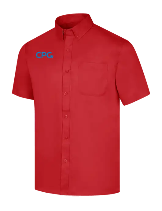 Short Sleeve Red Superpro React Twill Shirt w/CPG Logo