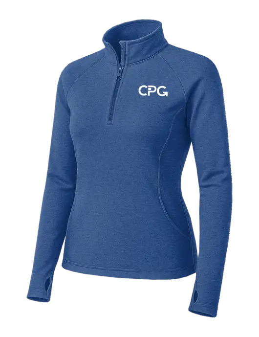 Royal Heather Womens Sport Wick Stretch 1/4 Zip Pullover w/CPG Logo