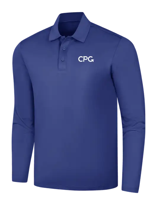 Dark Royal Silk Touch Performance Long Sleeve Polo w/CPG Logo