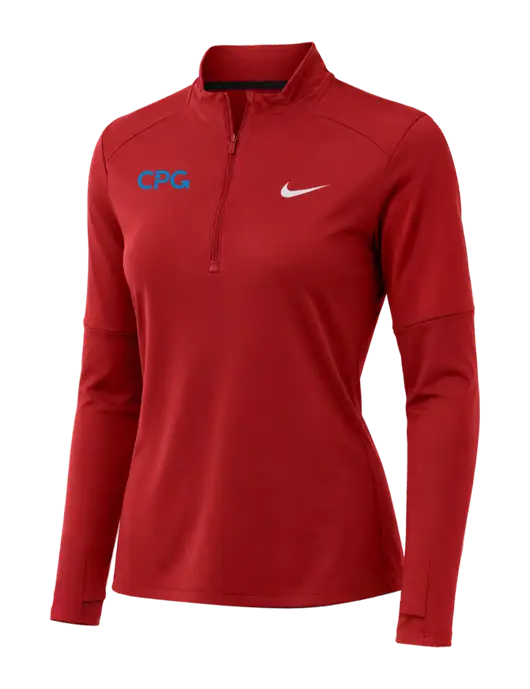Nike Red Womens Dri-FIT Element 1/2-Zip Pullover w/CPG Logo