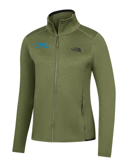 The North Face Womens Olive Heather Skyline Full-Zip Fleece Jacket w/CPG Logo