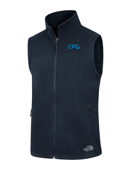 North Face Navy Heather Sweater Fleece Vest w/CPG Logo