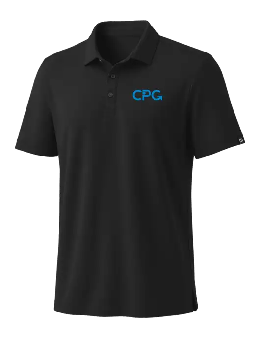 TravisMathew Black Coto Performance Polo w/CPG Logo