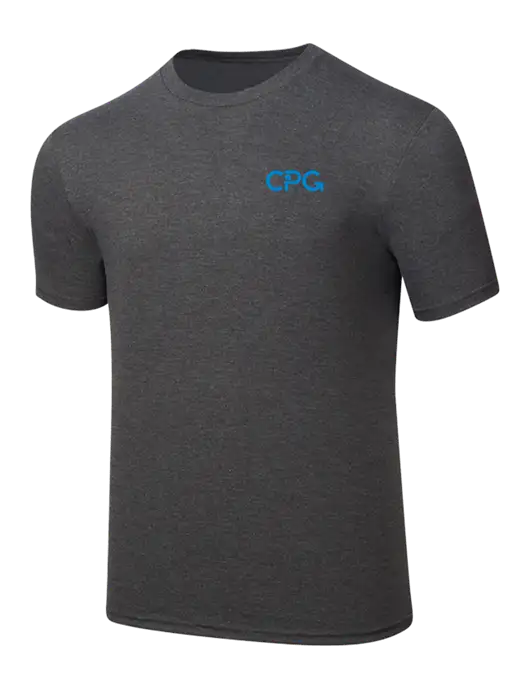 Simply Soft Heathered Charcoal 4.5oz  Poly/Combed Ring Spun Cotton T-Shirt w/CPG Logo