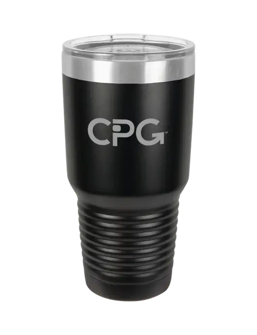 Polar Camel 30 oz Powder Coated Black Vacuum Insulated Tumbler w/CPG Logo
