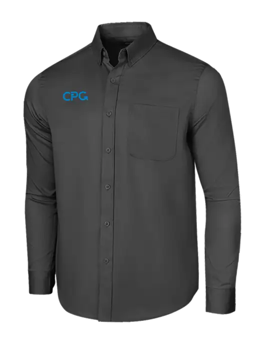 Long Sleeve Dark Grey Superpro React Twill Shirt w/CPG Logo