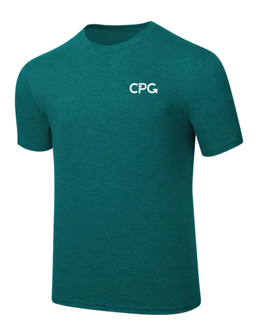 Simply Soft Heathered Dark Teal 4.5oz  Poly/Combed Ring Spun Cotton T-Shirt w/CPG Logo