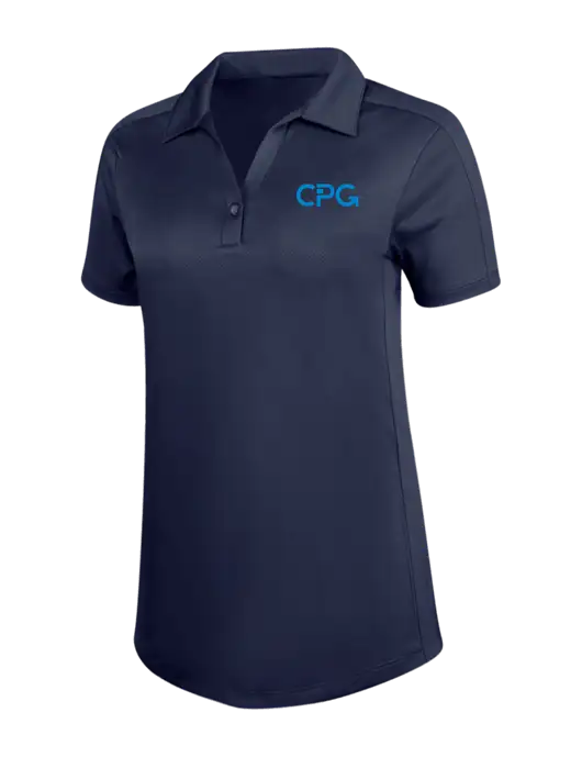Womens Dark Navy Diamond Jacquard Polo w/CPG Logo
