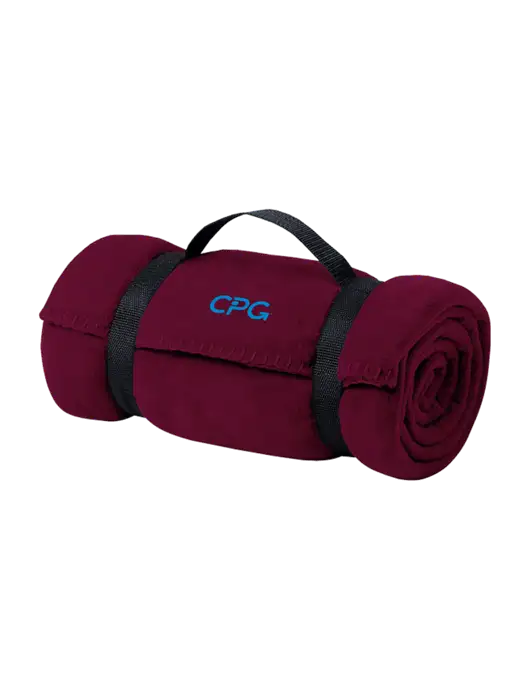 Casual Maroon Fleece Blanket With Strap w/CPG Logo