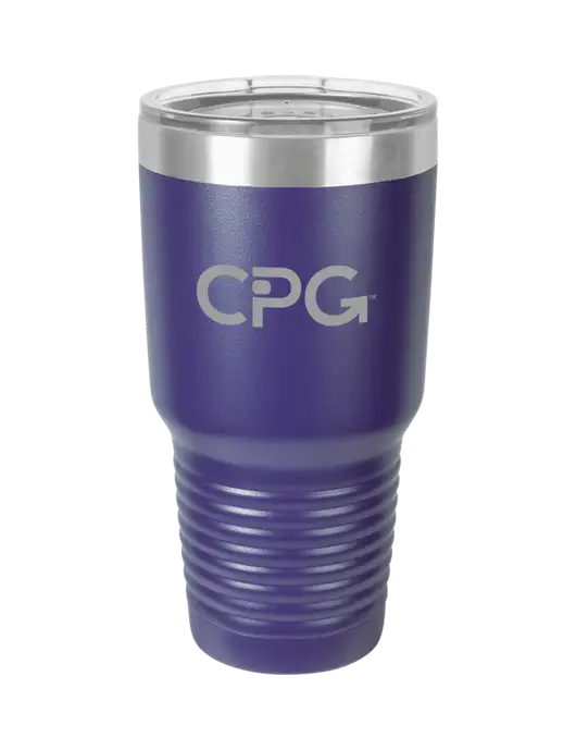 Polar Camel 30 oz Powder Coated Purple Vacuum Insulated Tumbler w/CPG Logo