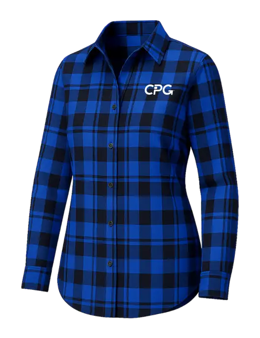 Womens Royal/Black Plaid Flannel Tunic w/CPG Logo